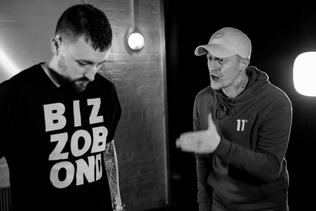 Bizzo Bond and Sam Hypes battle rapping. 