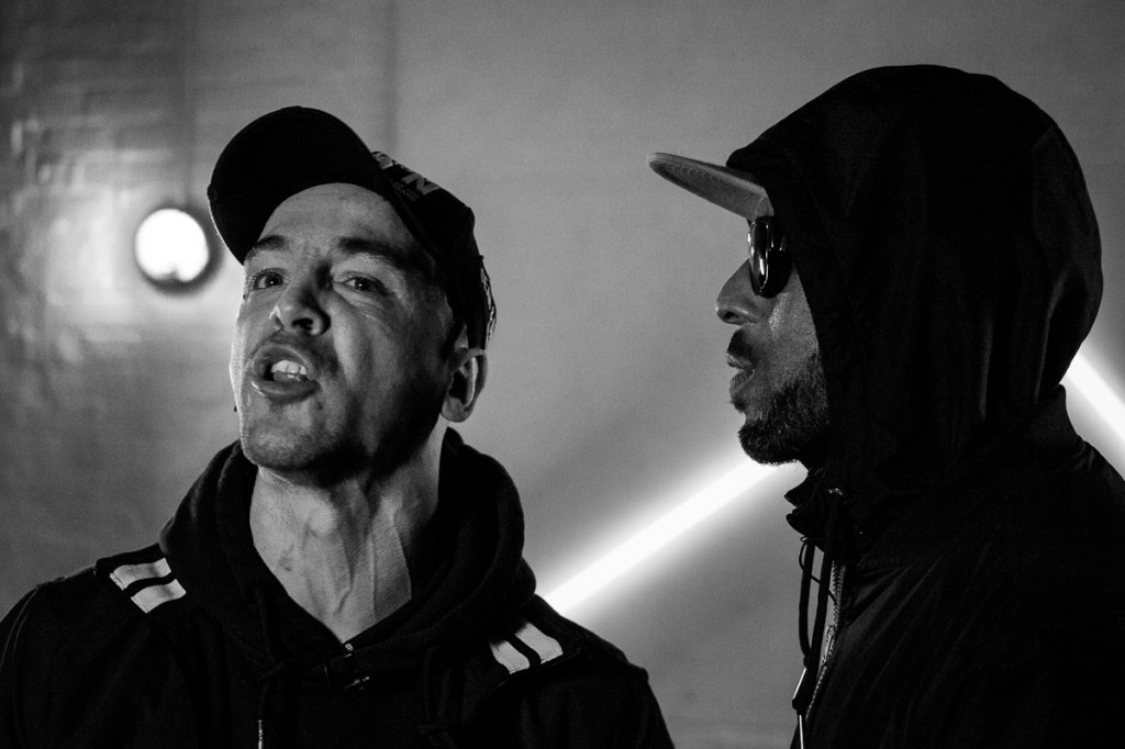 Raptor and Rivers battle rapping.